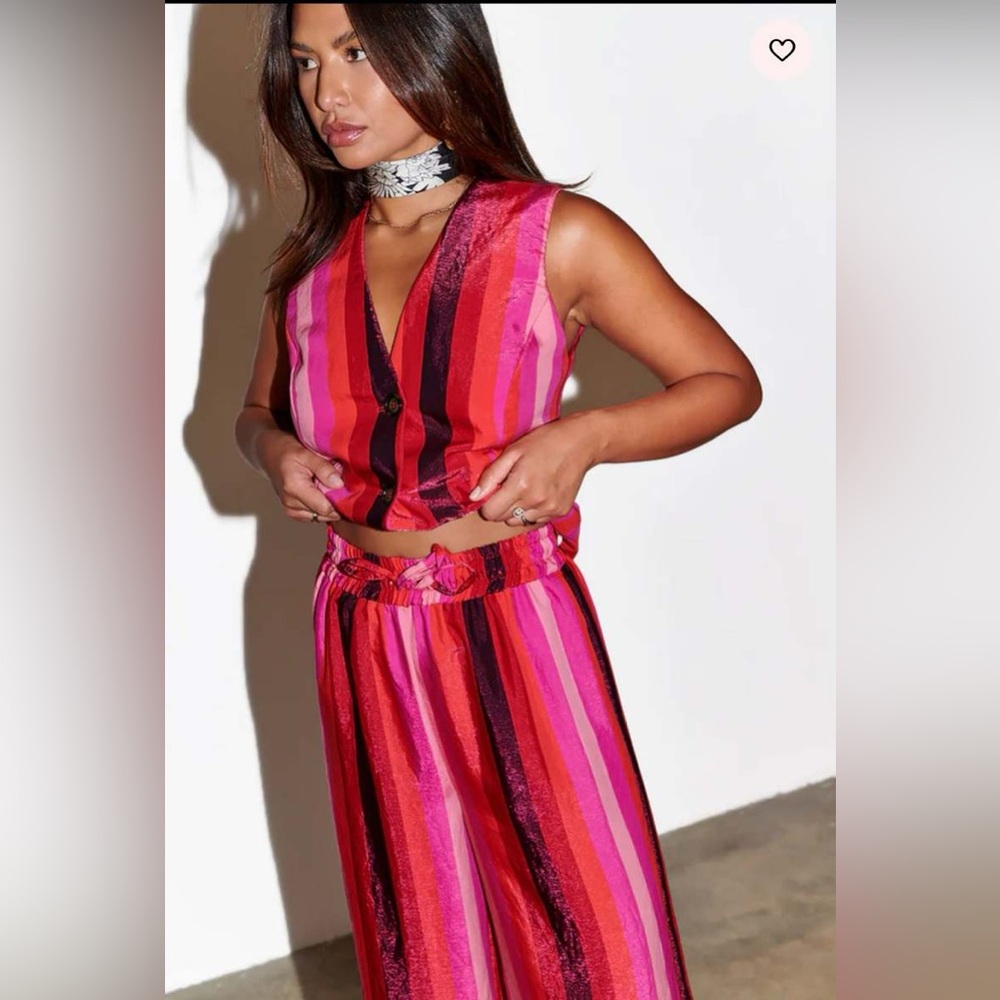 Never Fully Dressed Elissa Waistcoat, Vest - Sz 2 Pink/Red NWT